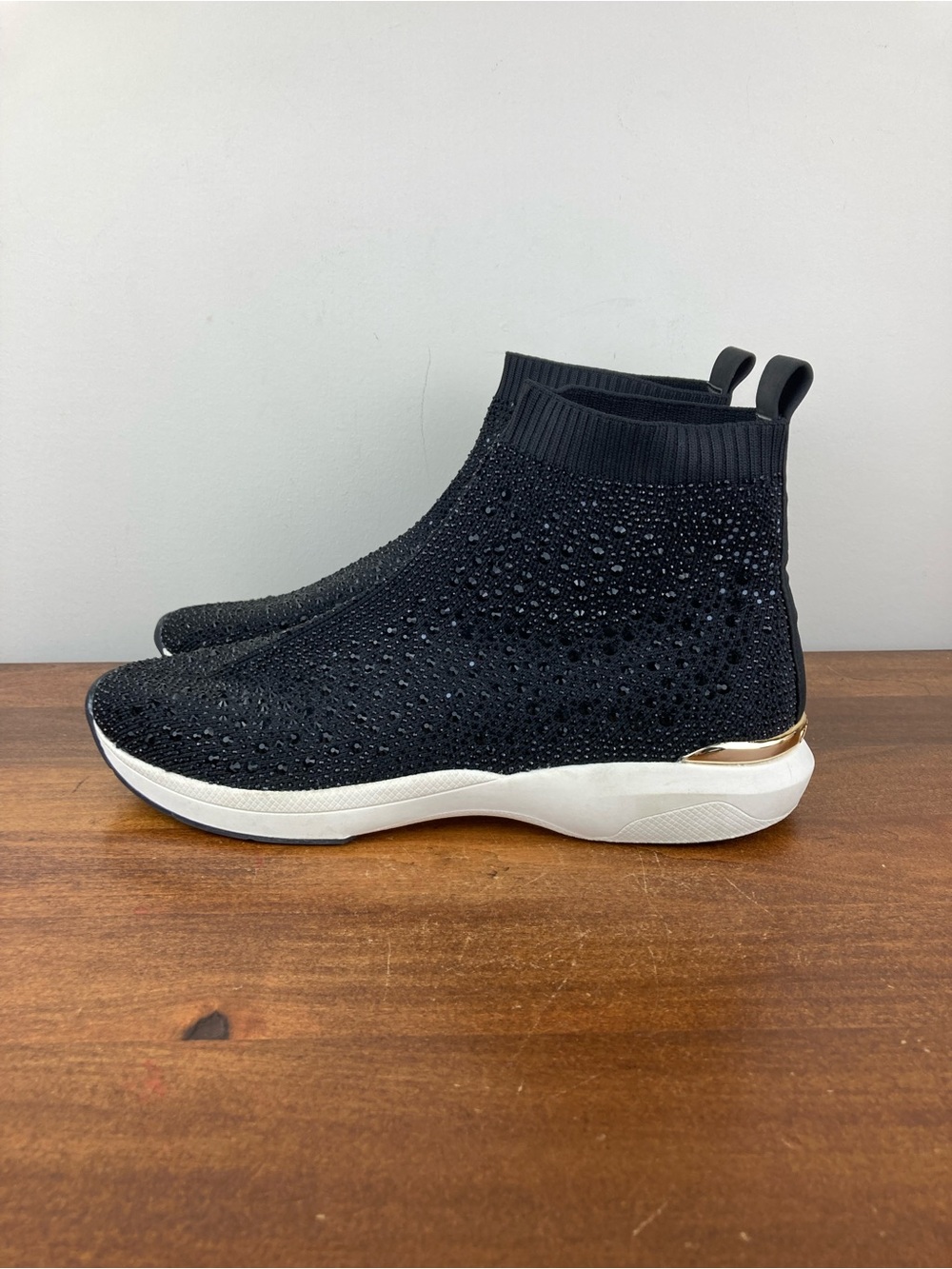 Carvela Jibberish Bling High-Top Woven Sequin Sneakers Black Size 40.5 Women 10. - Picture 4 of 11